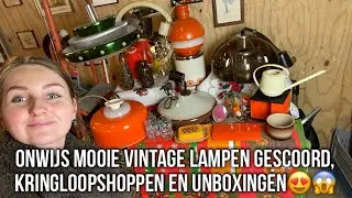 ONWIJS MOOIE VINTAGE LAMPEN GESCOORD, KRINGLOOPSHOPPEN EN UNBOXINGEN 😍😱