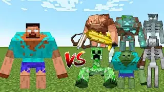 MUTANT HEROBRINE vs ALL MUTANT MOBS😱 - INSANE BATTLE