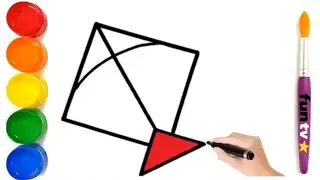 Kite drawing for kids| easy kite drawing| how to draw kite easy step by step 