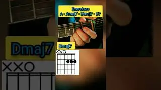 Guitar Tutorial - Exercises A -Amaj7 - Dmaj7 - D7 - Lesson #shorts #guitar #easy #tutorial #chords