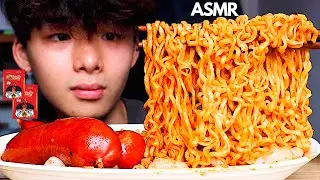 ASMR NEW NUCLEAR FIRE MINI NOODLES + SAUSAGES + SHRIMP COCKTAILS (Eating Sound) | MAR ASMR