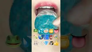 ASMR BLUE EMOJI FOOD 파란색 이모지 먹방 (sped up)