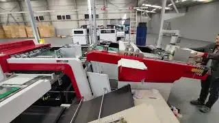 automatic corner cutting and bidirectonal grooving machine #groovingmachine #boxmachine