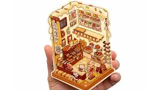 CUTE SWEET BAKERY Shop How to diy & relax with stickers 3D scene playtime #bakery #shop #sticker