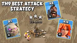 TH9 Golem + Valkyrie + Hog Rider Attack Strategy 2022 | Best Th9 Attack Strategy Clash of Clans