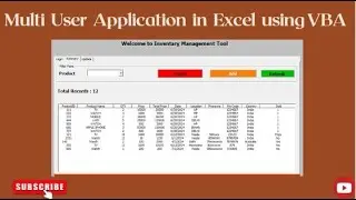Multi User Application in Excel using VBA. #Excel #VBA and #sql
