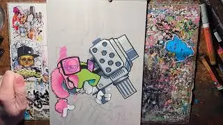 Timelapse - Drawing a Vaughn Bode lizard in a graffiti style