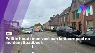 Politie houdt man vast aan lantaarnpaal na incident Spaubeek