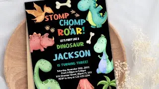 Dinosaur Birthday Invitations How to Edit on Zazzle 🎉 #zazzle #etsy   @YouTube @Etsy @zazzle