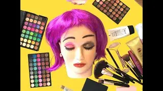 ASMR Makeup on Mannequin 🎭 (No Talking) | ASMR Harley Quinn Makeup 💋 🎀 Satisfying V&iacute;deos