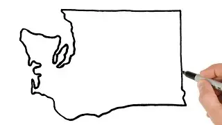How to Draw Washington State Map Drawing Tutorial | USA MAP