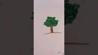 Easy way to draw tree 😍 #drawing #youtubeshorts #easytreeart #art