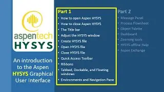 An introduction to the Aspen HYSYS Graphical User Interface (Part 1-2)