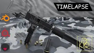 Моделирование оружия в Blender | Mac-10 blender Timelapse