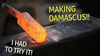 Forging Damascus Steel Knife From Start to Finish - Full Blacksmith Build