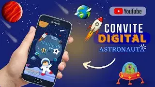 Como Fazer um CONVITE DIGITAL DE ASTRONAUTA no Canva