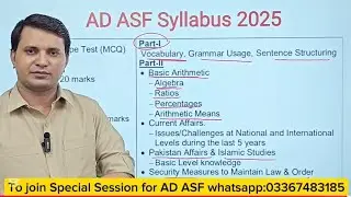 Syllabus for Assistant Director ASF