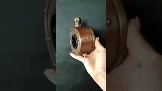 Vintage copper round socket European Standard. Медная круглая ретро розетка.