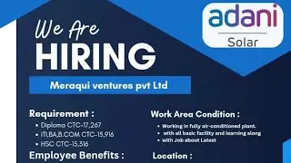 Adani Solar Recruitment Jobs Update 2024 l Fresher l Diploma l Trainee l Diploma Fresher Job 2024