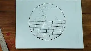 Circle Drawing 💓Rabbit Drawing # Eassy circle drawing ##RUCKS Drawing👍👍✌