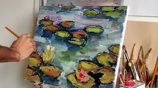 How To Paint Waterlilies - Demo By Vivek Mandalia