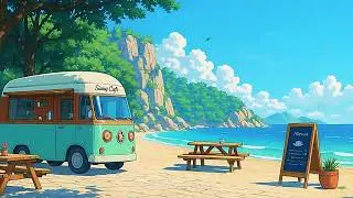 Ocean Balcony Coffee ☕ Peaceful Summer Lofi Mood 🏖 Lofi Beats to Study, Relax [lofi hiphop mix]