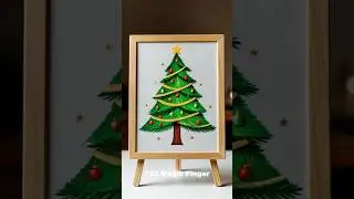 Drawing & Painting the Tree on Merry Christmas 🖌✨ #drawing #painting #merrychristmas