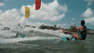 Kitesurfing in Martinique with nature