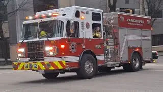 Vancouver Fire & Rescue Services SQ7, E8, L8, R2, R23 + BCAS BLS unit 63556 Responding
