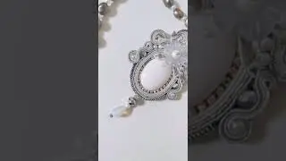 #soutache #gingerbijoux Collana soutache con giadeite, soutache jewellery, diy jewellery