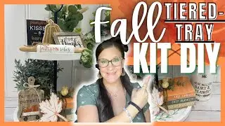 DIY FALL TIERED TRAY DECOR | FALL DECORATING IDEAS 2022 | EASY FALL MINIS 🍁