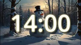 14 Minute Cute Winter Snowman Countdown Timer (Soothing Wind Chimes Alarm)