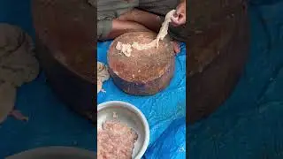 Amazing Telangana mutton boti cutting skills please subscribe like share #mutton #muttonboti #boti
