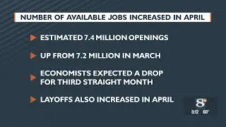 Number of available jobs increased in April