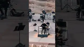 Christopher Dragon directing brass and percussion at Red Rocks August 2020