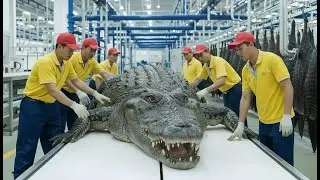 Inside a Luxury Leather Factory Crafting Crocodile-Inspired Exotic Leather 🐊 || Full Process