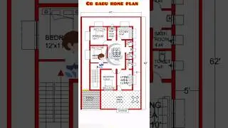 41 x 65 house plan design | 2265 sqft house plan design | 2BHK house plan