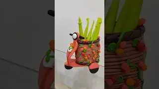 Cute Clay Scooter Organizer 🛵💨 | Clay Organizer #shorts #ytshorts #diy #clay #art