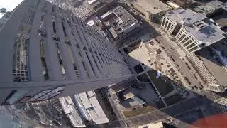 First building dive with FPV quadcopter.