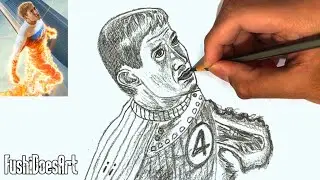 How to Draw Human Torch | Step By Step Drawing Tutorial