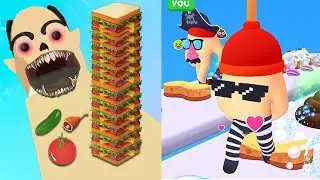 Sandwich Runner vs Crushy Fingers - PikaName All Levels Gameplay Walkthrough Android IOS Mobile