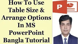 How To Use Table Size & Arrange Options In MS PowerPoint - Bangla
