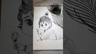 Quick and easy drawing of little krishna/ little krishna drawing in easy step