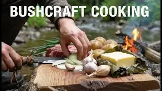Cooking Over Campfire in Nature | Bushcraft Outdoor Cooking with Potatoes & Cheese