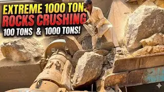 THE BIGGEST CRUSH! Unloading 1000 Tons of Giant Boulders into the Machine 