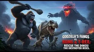 Godzilla Fangs vs Kong & T Rex Rescue the Dinos: The Destroyer Rises