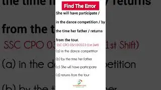 Find the error&nbsp; #ssc #ssccgl #errordetection #english #chsl