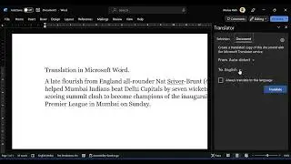 MS Word Translation