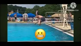 The man falls to the water