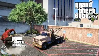 GTA V - Mission: Towing a Car stuck on the Railway Track